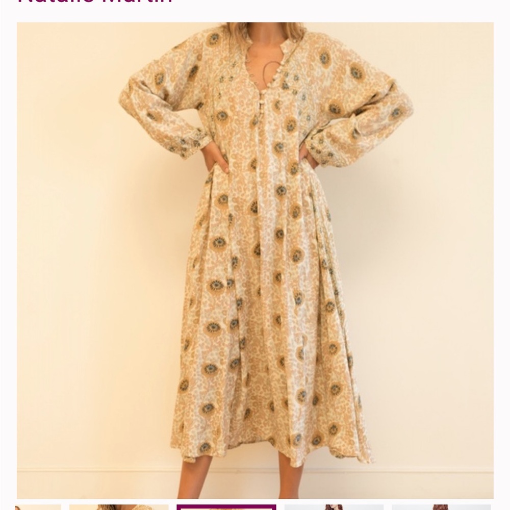 Floral Beige Maxi Dress